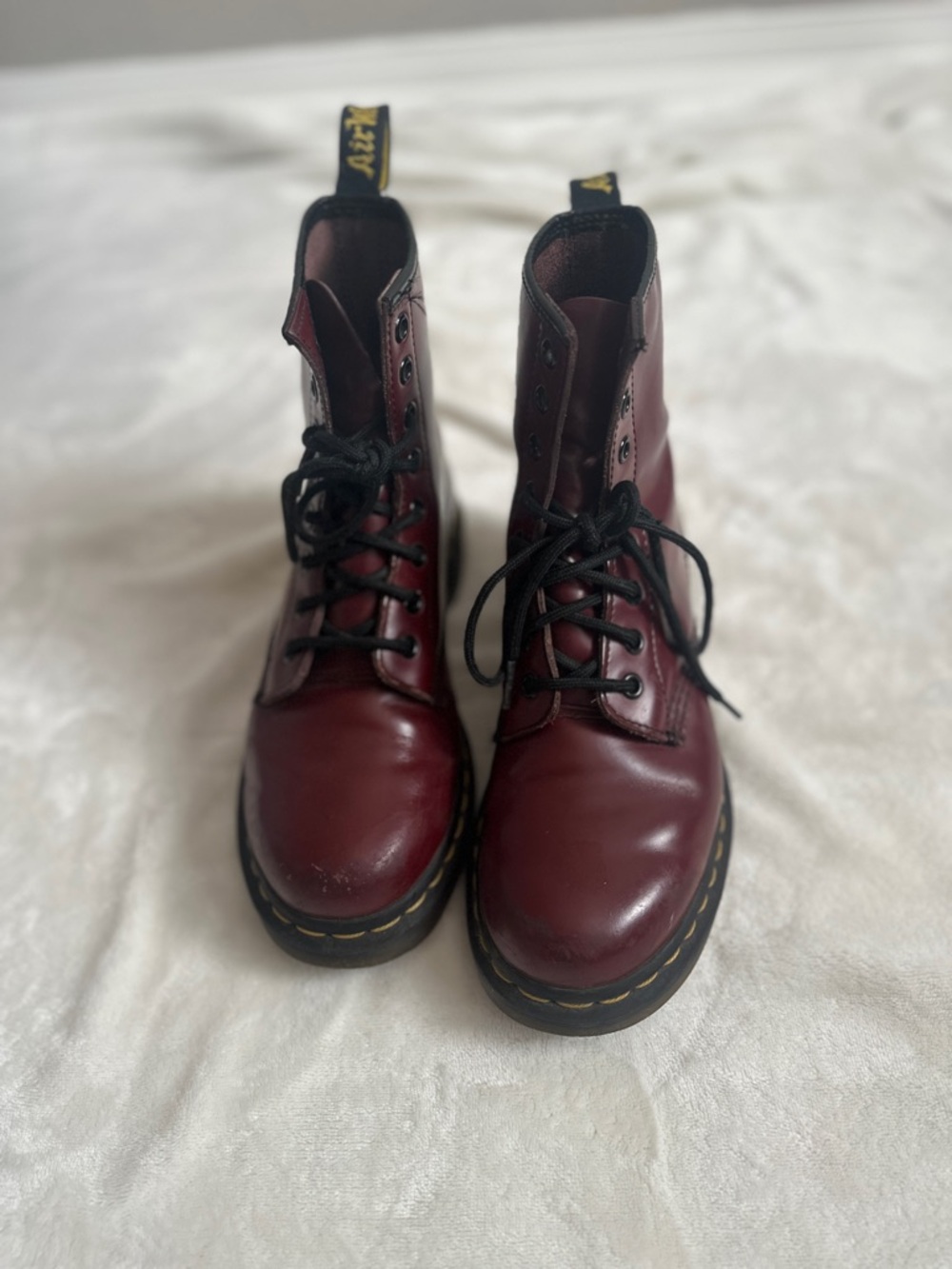 Doc Martens size 7 adult woman 1460 Cherry Red Smooth leather boots